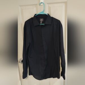 Men's H&M Black Collared Button Up Shirt Size XL Regular Fit